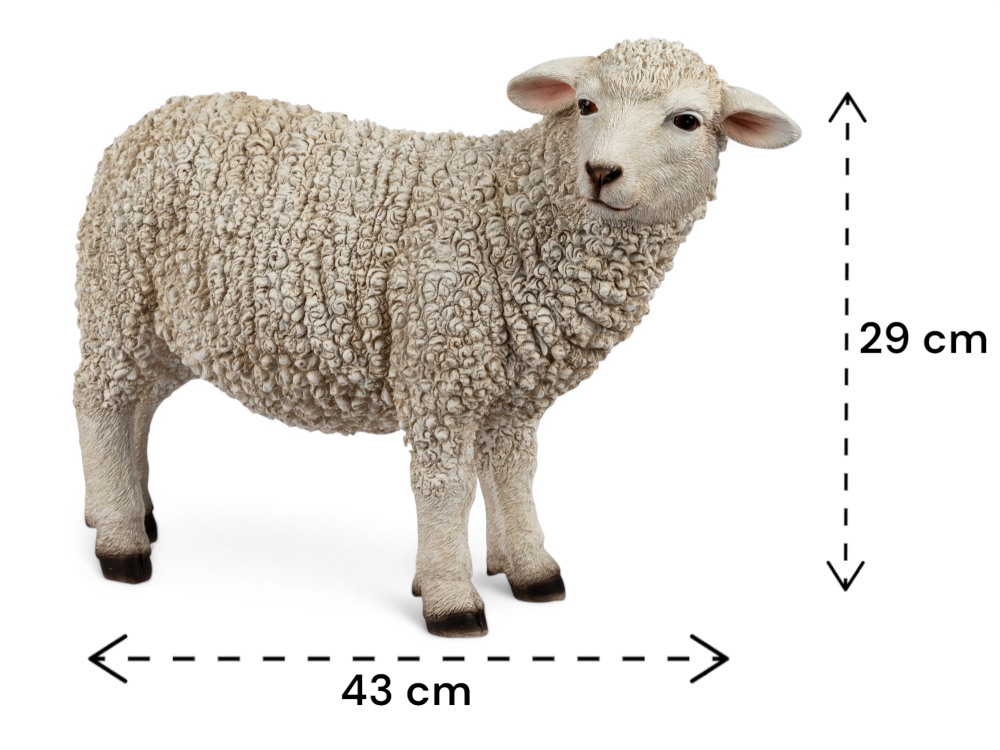 Dekoration für Frühling und Ostern: Naturgetreues stehendes Schaf, 43 cm